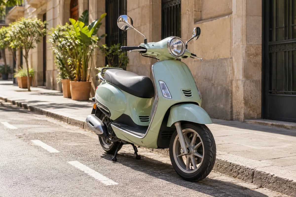 City scooter parked on a Barcelona street